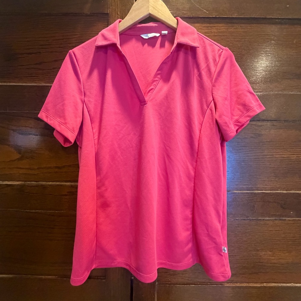 ✅ Lady Hagen Essentials large pink golf Polo Shirt short sleeve wicking tennis